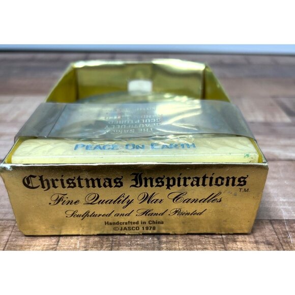 Christmas Inspirations Peace On Earth Candle By Jasco 1978 Never Used - Picture 5 of 5